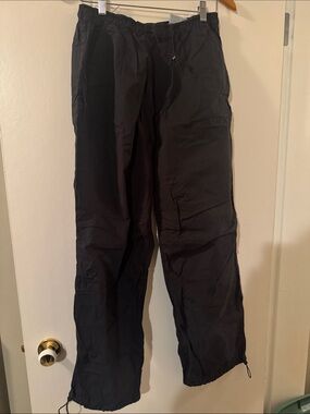 Zara Black Drawstring Parachute Jogger Pants